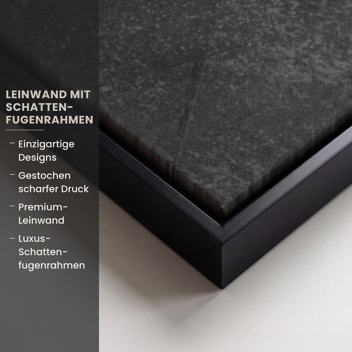 LEINWAND Bilder mit Rahmen - Pfeffer - Kräuter - Gewürze - Beton - 90x60 - Dunkelgrau, Textil (90/60cm) - MuchoWow