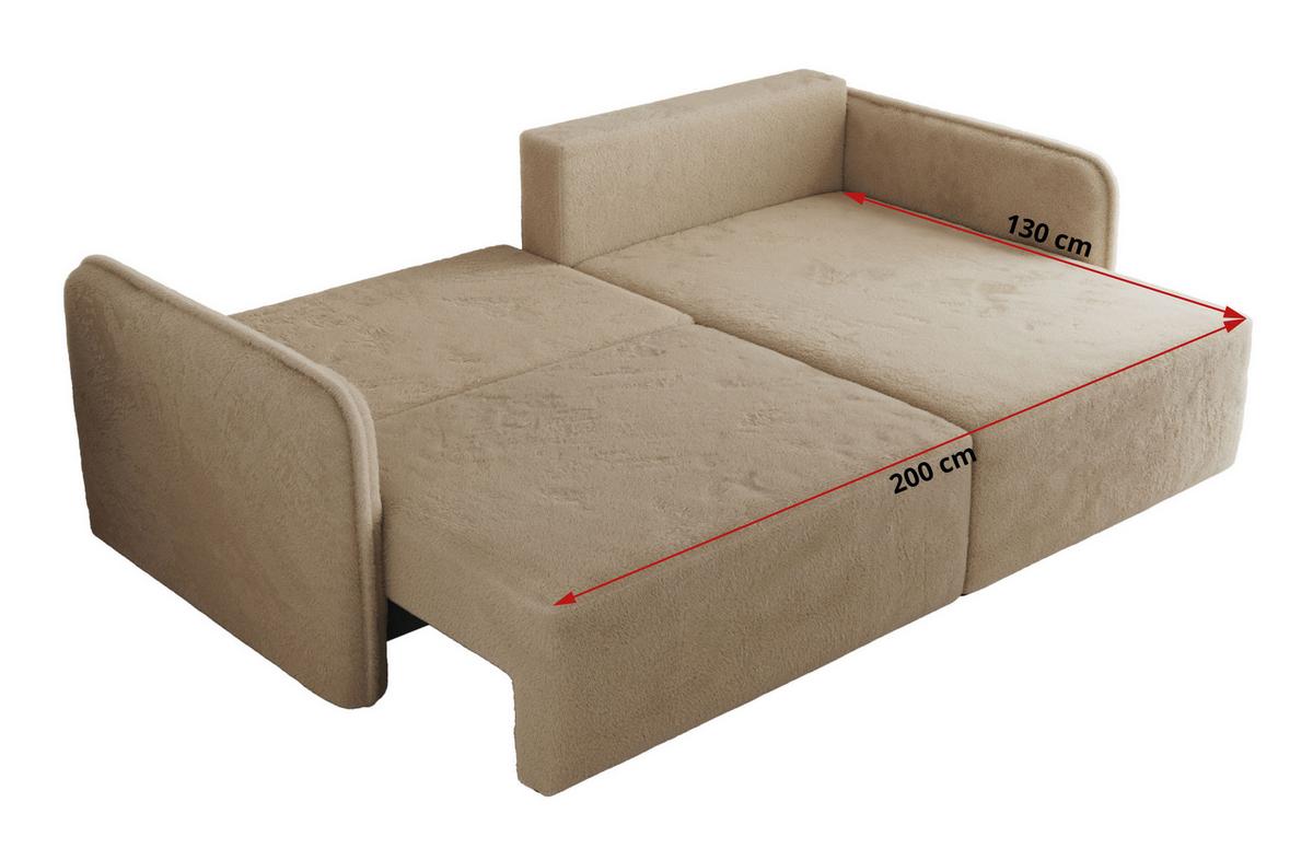 ECKSCHLAFSOFA MESTO L Beige Plüsch - links - Beige/Schwarz, Kunststoff/Textil (227/147cm) - MKS