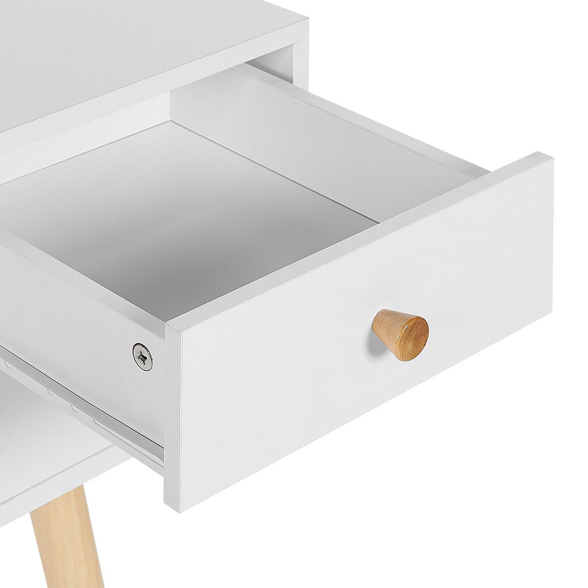 SCHREIBTISCH weiß 110/55/78 cm Levin - Weiß, Holzwerkstoff (120/54/78cm) - Beliani
