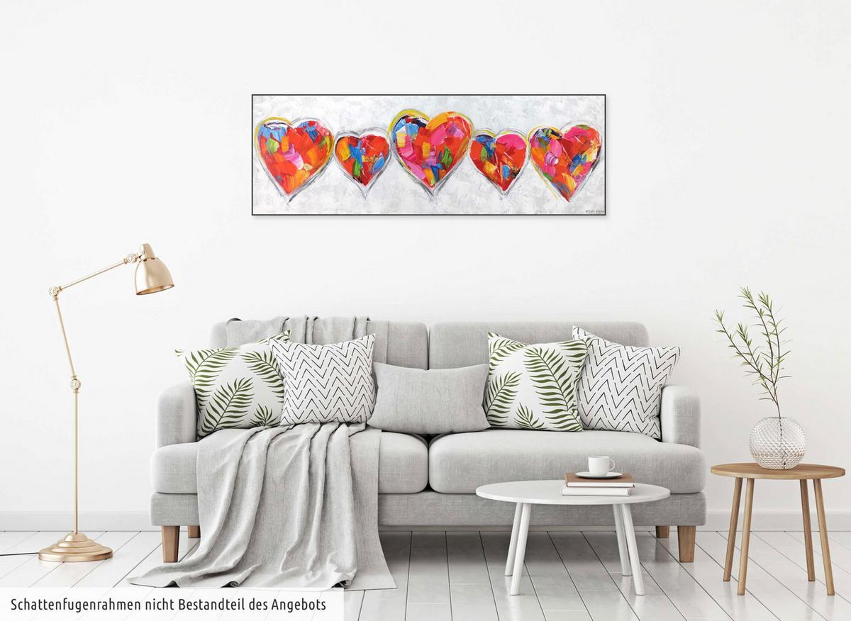 ACRYLBILD HANDGEMALT 150/50 cm - Multicolor/Grau, Holz/Textil (150/50cm) - KUNSTLOFT