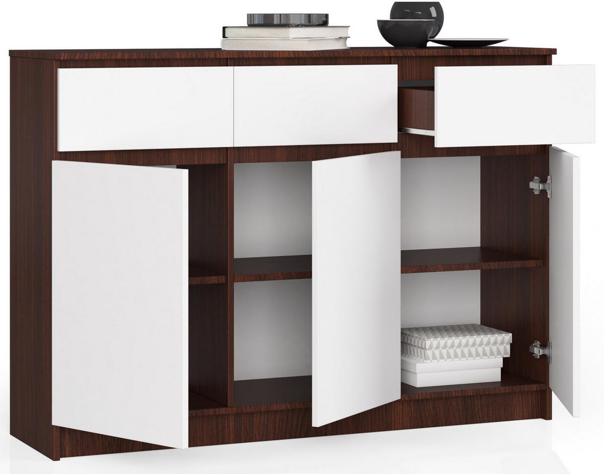 KOMMODE Dunkelbraun, Weiß 99/138/40 - Dunkelbraun/Weiß, Holzwerkstoff (138/99/40cm) - RAUMHIRSCH FURNITURE