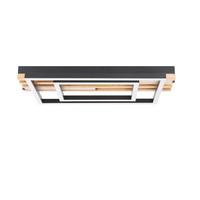 LED DECKENLEUCHTE Klenly 38/21/6.8 cm - Schwarz, Holz/Metall (38/21/6.8cm) - ZMH