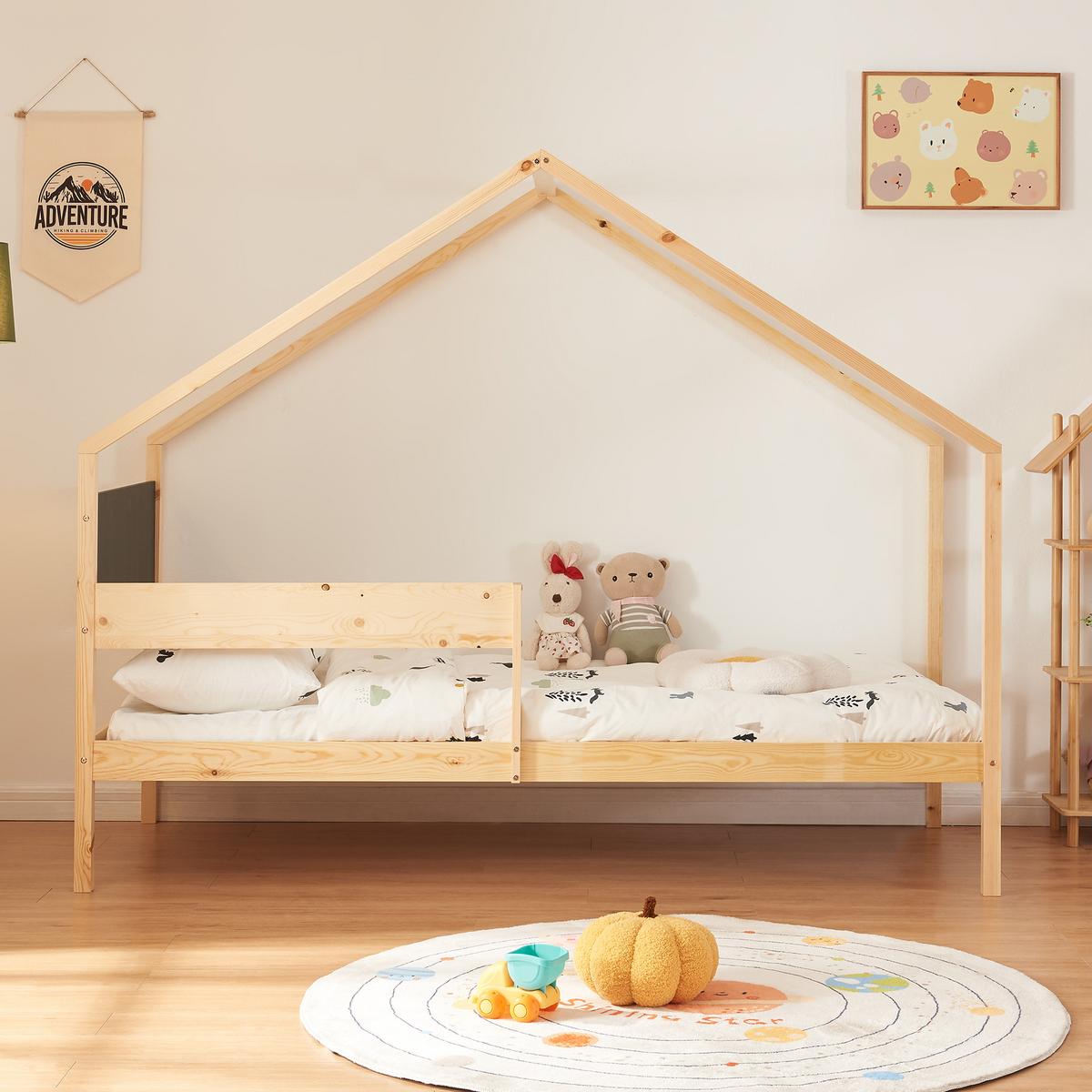DOPPEL-KINDERBETT Sodankylä - Naturfarben, Holz (90/200cm) - [en.casa]