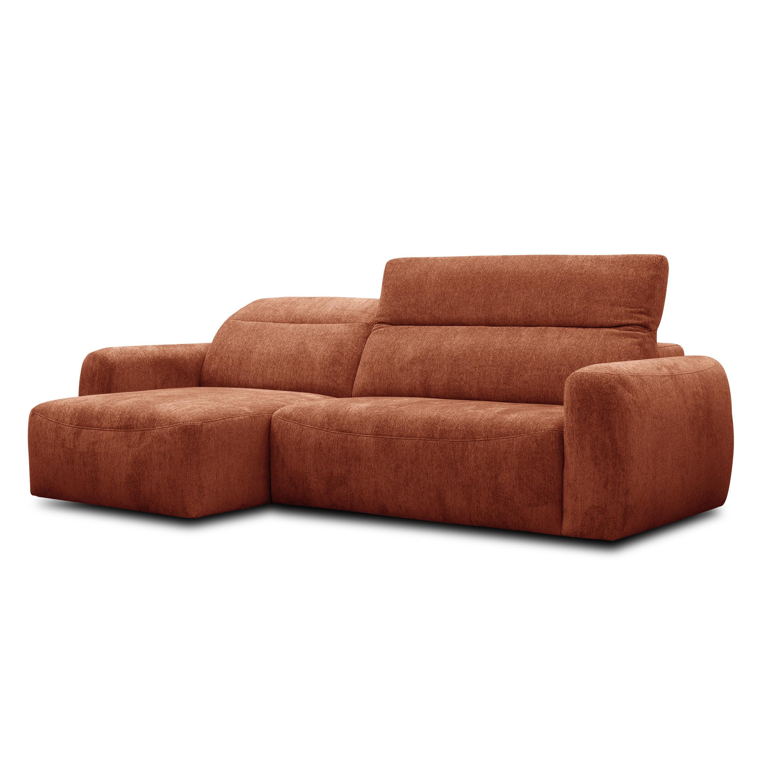 ECKSOFA NERO 4-Sitzer, orange - Schwarz/Orange, Holz/Textil (272/81/159cm) - Wozimo