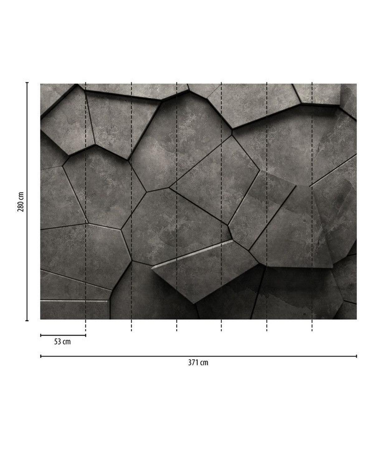 VLIESTAPETE Schwarz 371/280 cm - Schwarz/Grau, Textil (371/1cm) - KUNSTLOFT