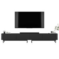 TV-LOWBOARD 2er-Set Aurora Schwarz matt 280 cm mit Metallrahmen - Schwarz, Holzwerkstoff/Metall (280/44/35cm) - Meble Lindner