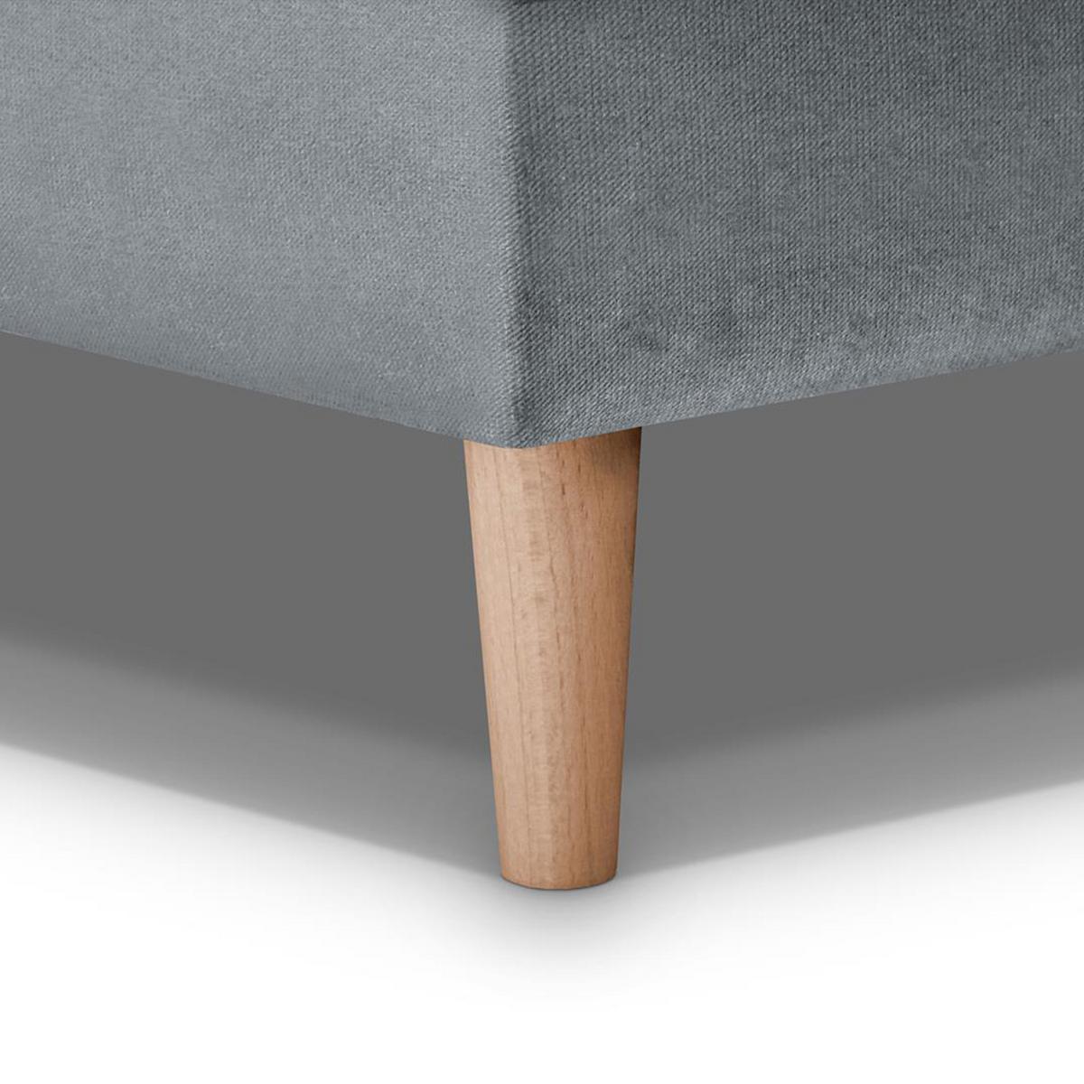 ECKSCHLAFSOFA Halant mit Bettkasten, universelle Ottomane, Veloursstoff, Hellgrau - Hellgrau, Textil (220/140cm) - Beautysofa