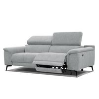 RELAXSOFA FIERO 3-Sitzer mit 1 Relaxfunktion, silberfarben - Silberfarben/Schwarz, Holzwerkstoff/Textil (212/82/103cm) - Wozimo