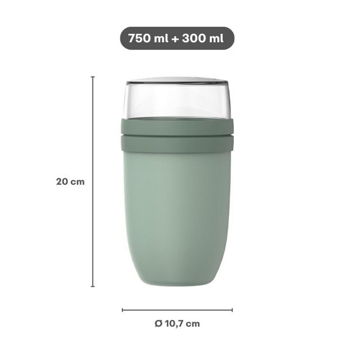 LUNCHPOT XL Ellipse Vivid Blue 750 ml + 300 ml - Dunkelblau, Kunststoff (10.7/20/10.7cm) - Mepal