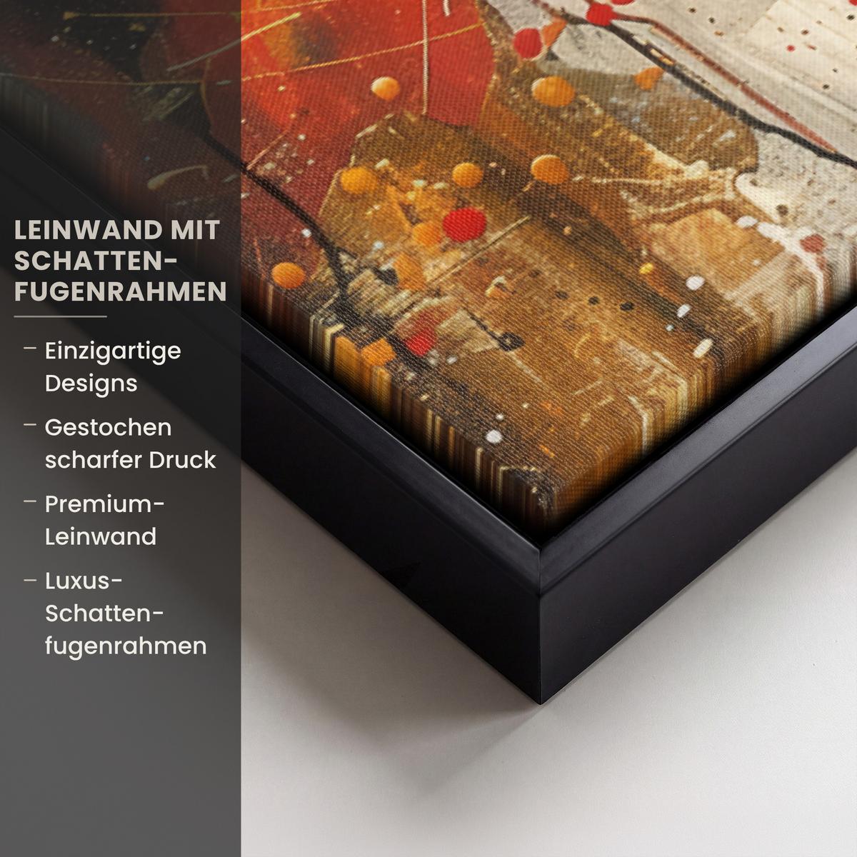 LEINWAND Bilder mit Rahmen - Abstrakt - Kunst - Gold - Modern - 60x40 - Multicolor, Textil (60/40cm) - MuchoWow