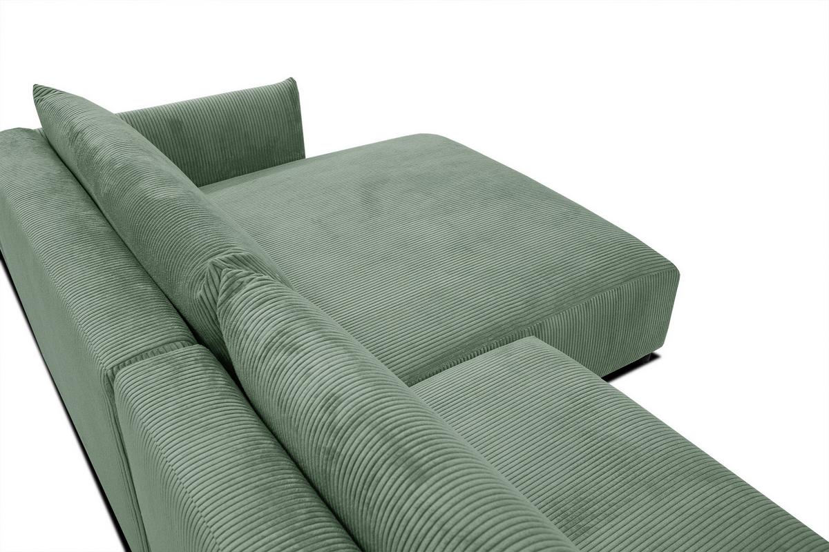 ECKSOFA TAUER 5-Sitzer, mintgrün - Schwarz/Mintgrün, Holzwerkstoff/Kunststoff (292/174cm) - Wozimo