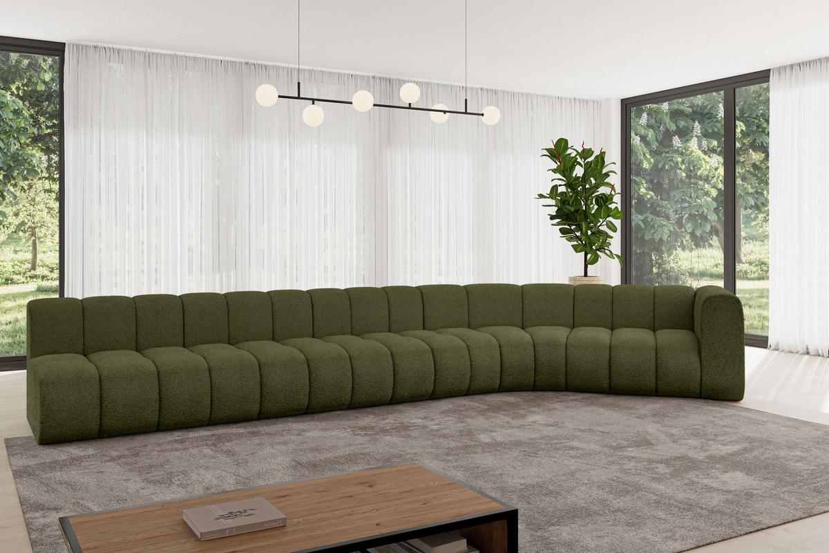 ECKSOFA modulares Sofa Karex-L3 - 490x194x70 cm Grün - Grün, Holzwerkstoff/Textil (490/194cm) - ALTDECOR