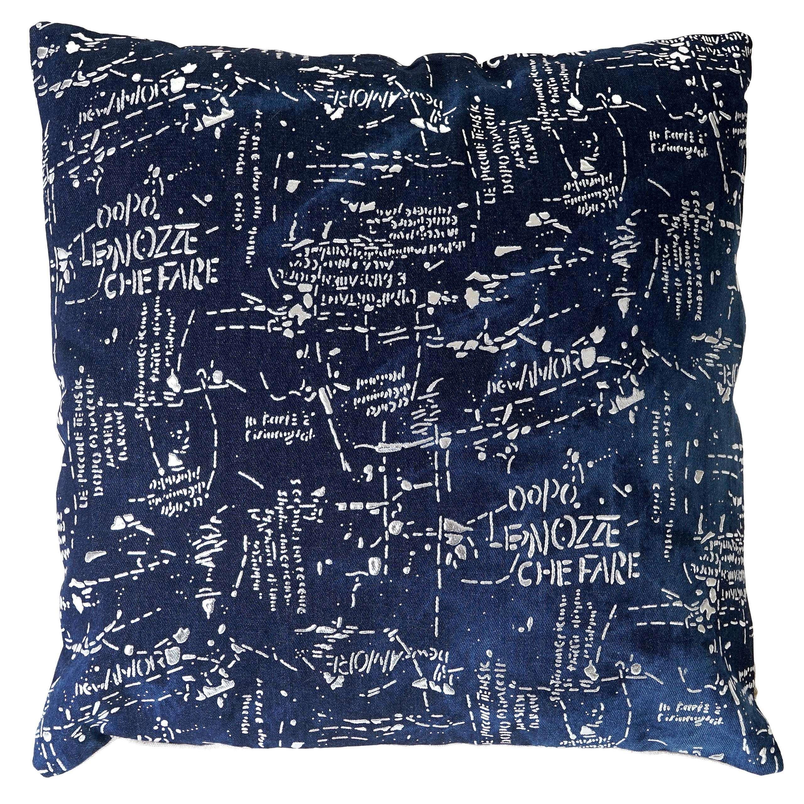 DEKO-KISSEN SCHRIFT Blau - Blau, Textil (12/45/45cm) - MCW