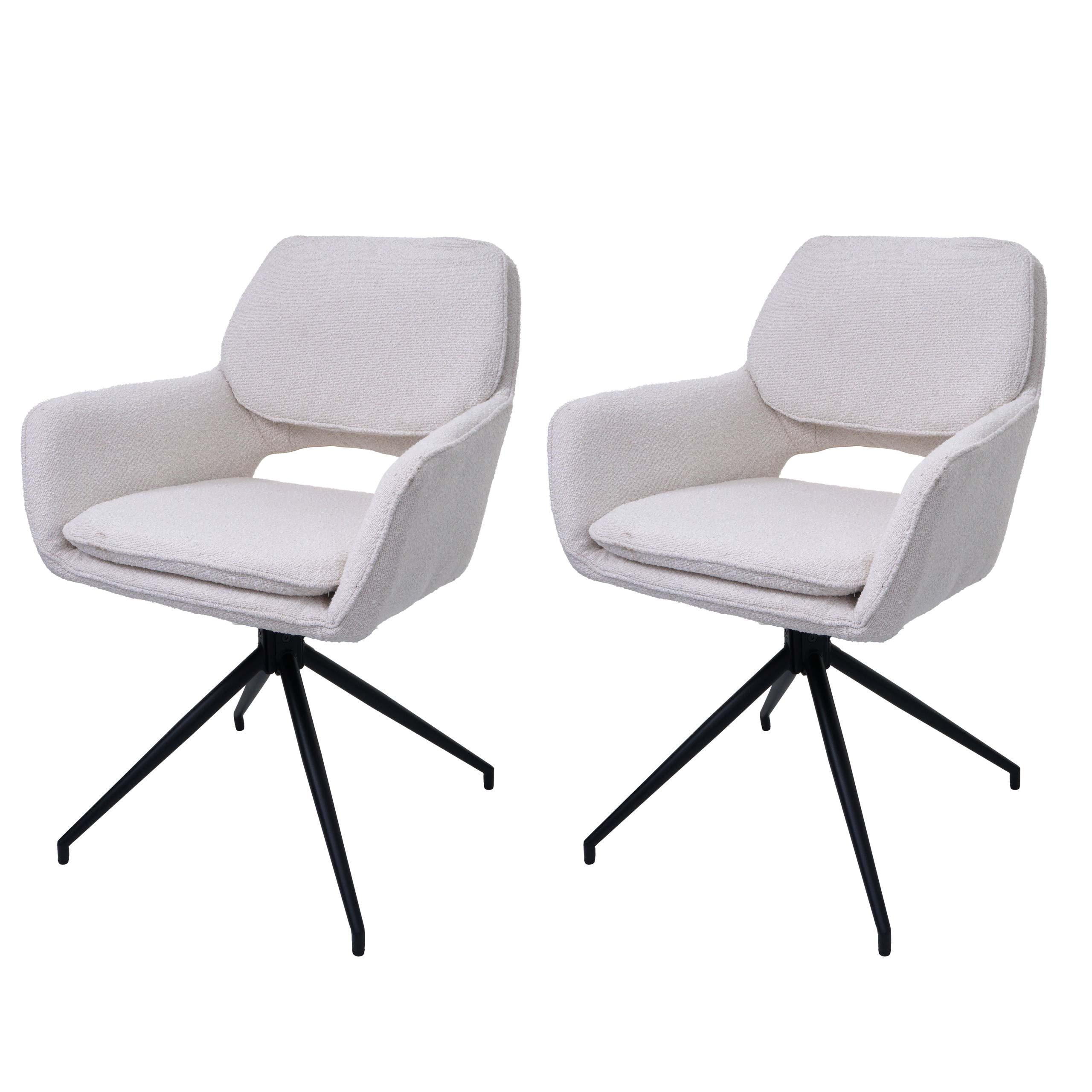 ESSZIMMERSTUHL Cremeweiß 2er-Set - Creme/Weiß, Textil (57/86/61cm) - MCW
