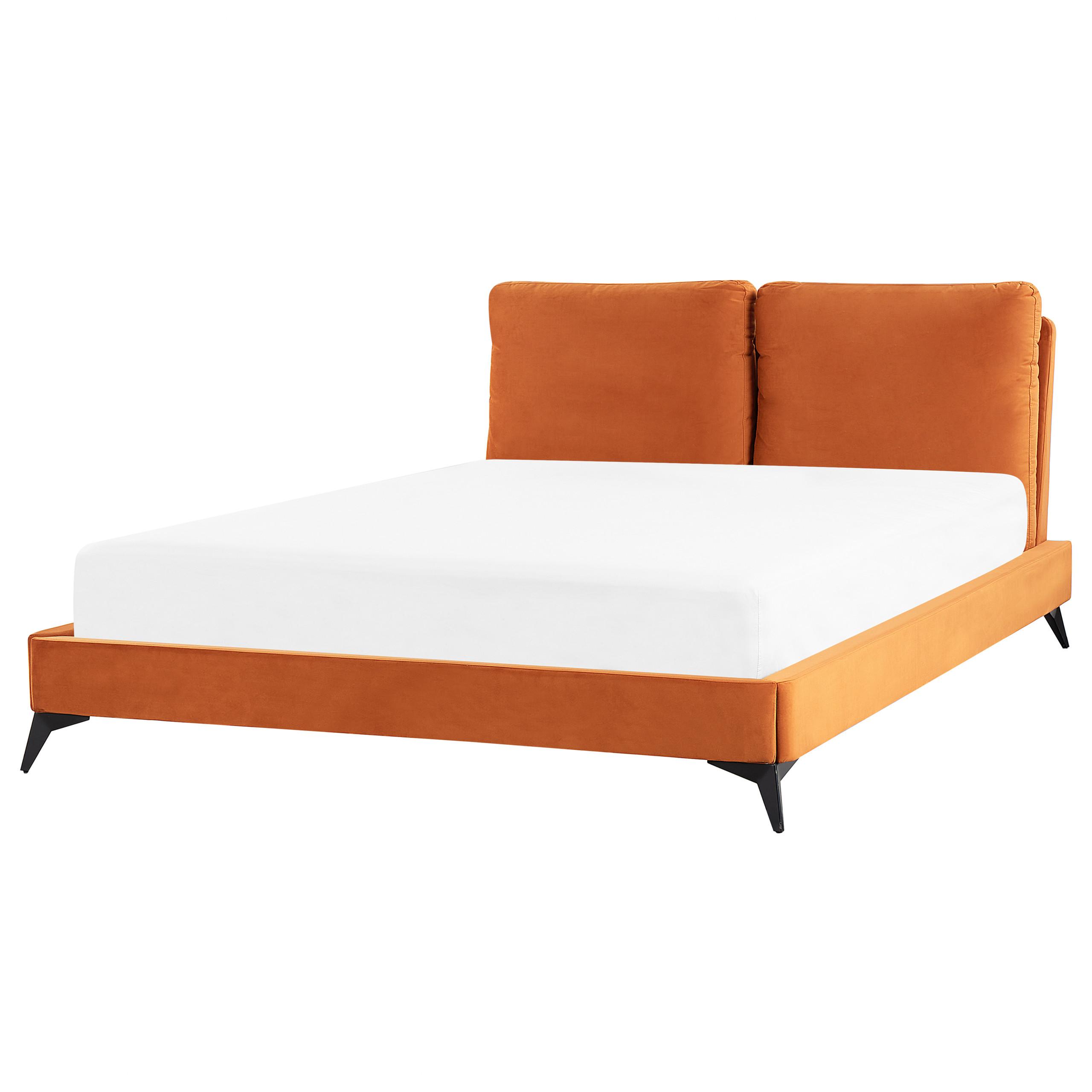 POLSTERBETT 160/200cm Orange Melle - Orange, Textil (160/200cm) - Beliani