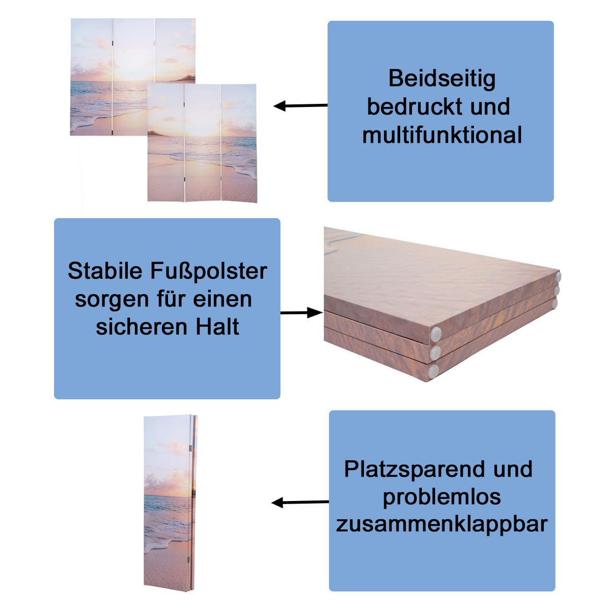 FOTO-PARAVENT Altrosa, Gelb - Gelb/Altrosa, Holz (121/180/2cm) - MCW