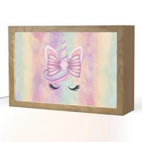 NACHTTISCHLAMPE Einhorn - Glitzer - Regenbogen - Pastell 30x20 cm - Hellrosa, Holzwerkstoff (8/30/20cm) - OnlyWow