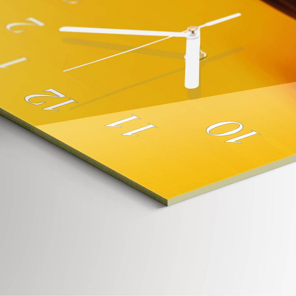 WANDUHR aus Glas 30x60 cm - Abstraktion - Orange, Glas (30/60/0.4cm) - TULUP