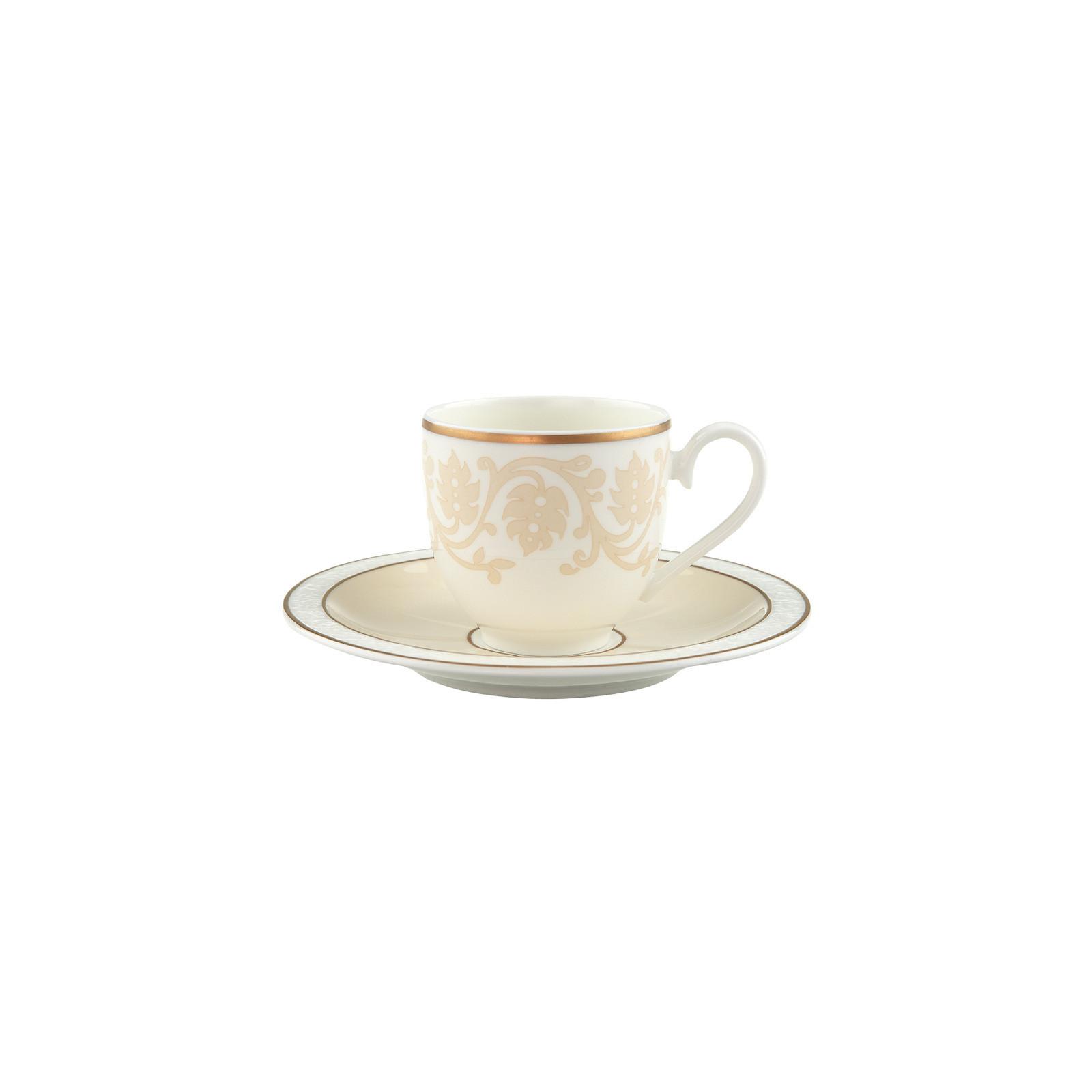 ESPRESSOTASSEN MIT UNTERTASSEN Ivoire weiß-gold 70 ml - Goldfarben/Weiß, Keramik (0.07L) - Villeroy & Boch