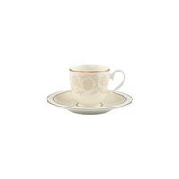 ESPRESSOTASSEN MIT UNTERTASSEN Ivoire weiß-gold 70 ml - Goldfarben/Weiß, Keramik (0.07L) - Villeroy & Boch