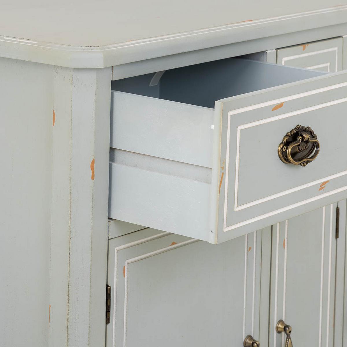 HOLZ-SIDEBOARD mit 3 schubladen und 3 türen 90x38x98 cm - Grau, Holz (90/9/38cm) - Wanderlust
