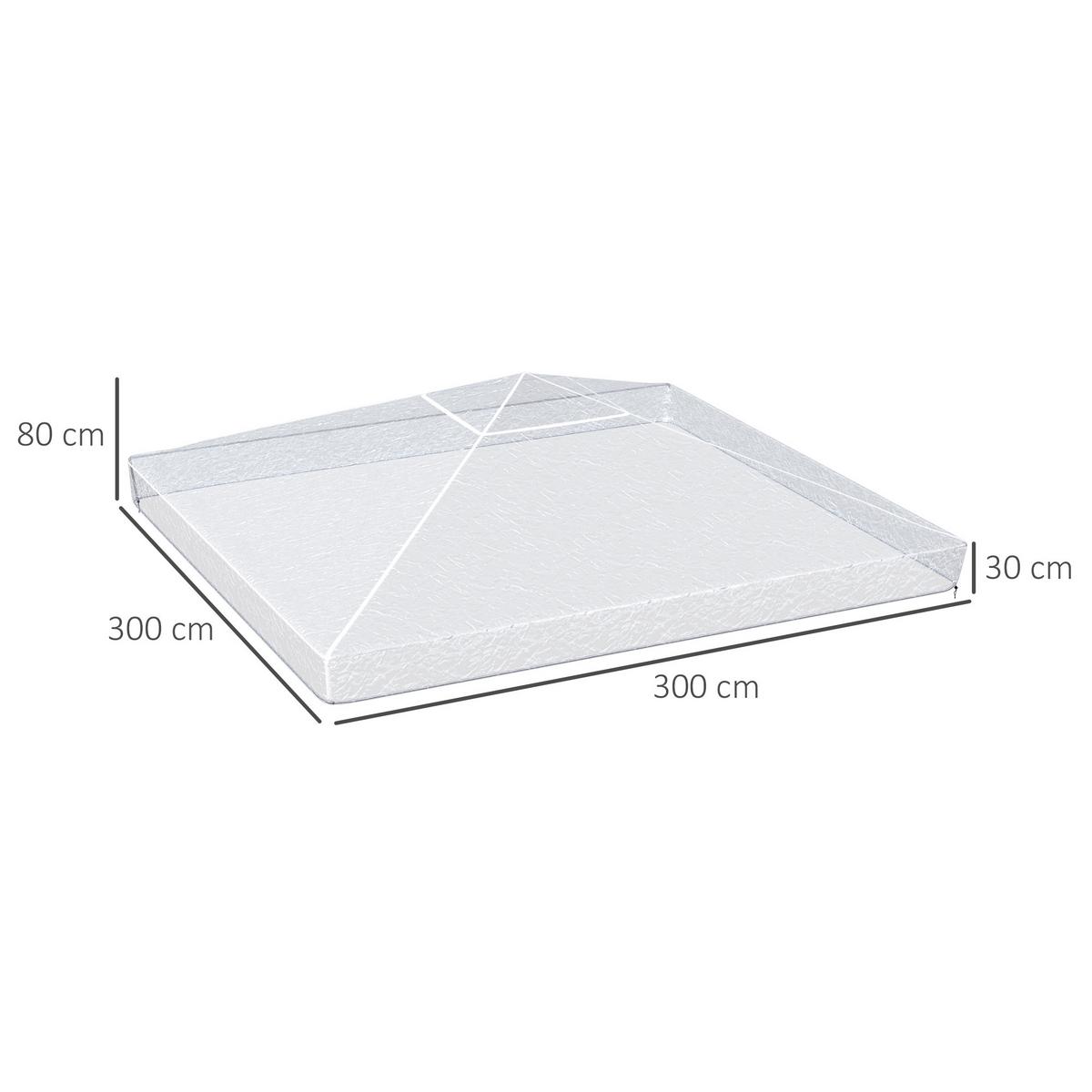 ABDECKUNG für Pavillon Kunststoff Transparent - Transparent, Kunststoff (300/80/300cm) - Outsunny