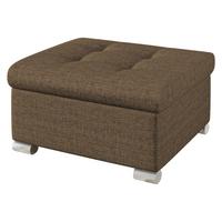 POLSTERHOCKER Niko Klein - Silberfarben/Braun, Holz/Textil (70/41/68cm) - MIRJAN24