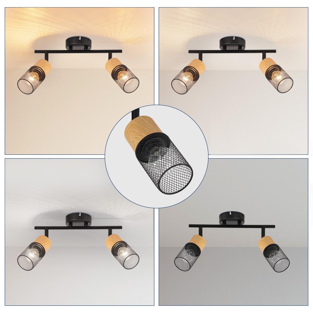 DECKENSTRAHLER Amberg 2-flammig 30/18/17.5 cm - Schwarz, Metall (30/18/17.5cm) - Nettlife