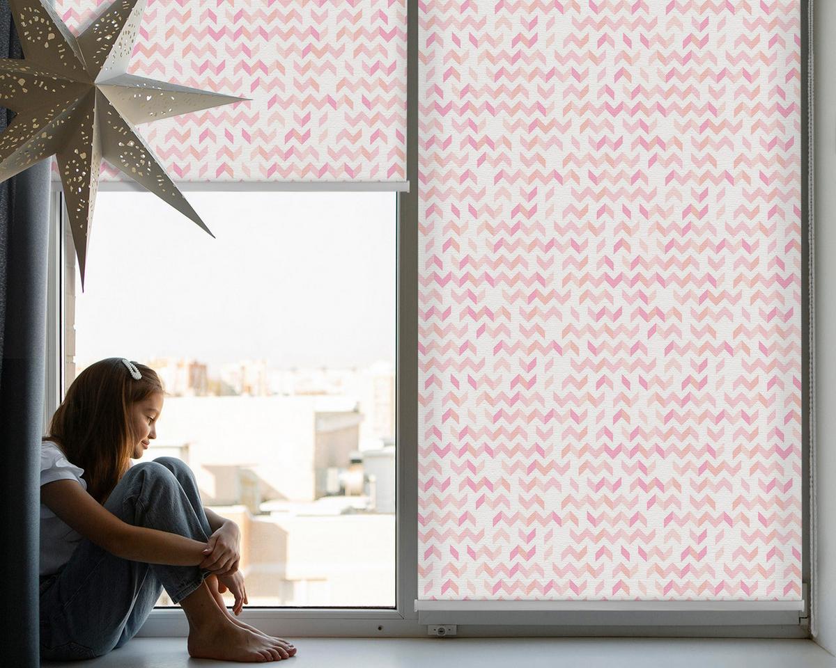 INNENROLLO - Fensterrollo - Rollo - 70x140 cm - Rosa Pfeile nach oben und unten - Pink, Kunststoff (70/140/0.5cm) - TULUP