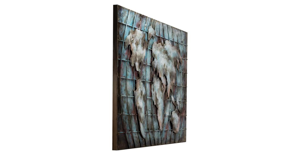 METALLBILD Blau 100/70 cm - Blau, Metall (6.8/70cm) - KUNSTLOFT