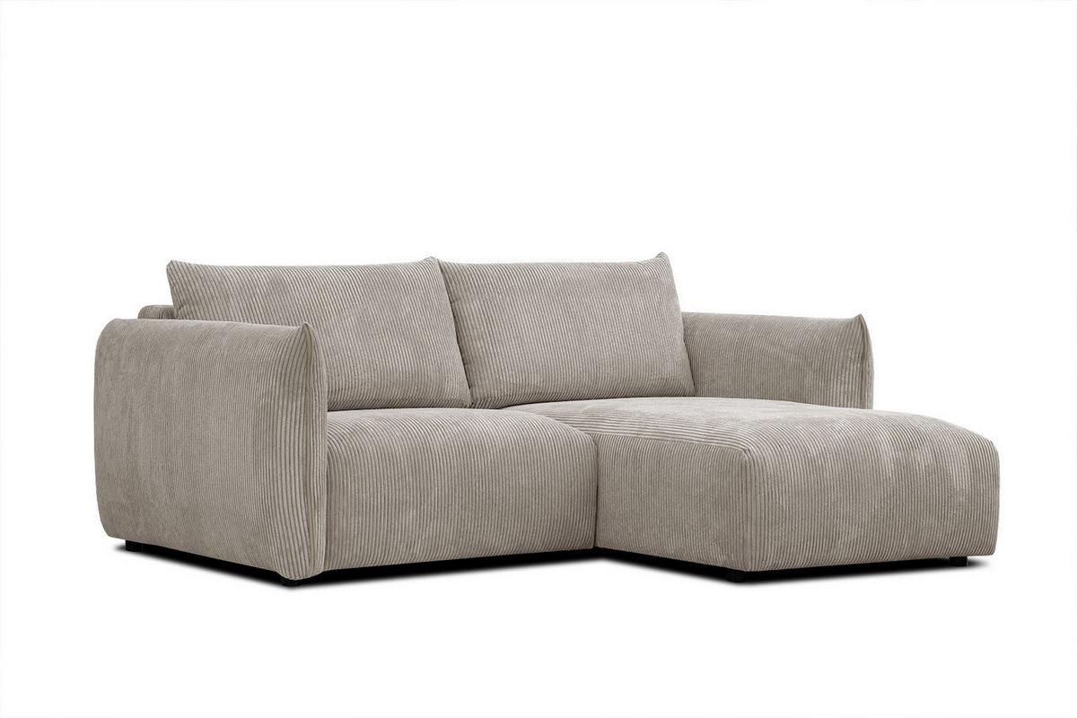 ECKSOFA TAUER 3-Sitzer, taupe - Taupe/Schwarz, Holzwerkstoff/Kunststoff (206/173cm) - Wozimo