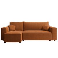 ECKSOFA Adara Mit Schlaffunktion - Hellbraun, Holzwerkstoff/Textil (244/145cm) - Fun Möbel