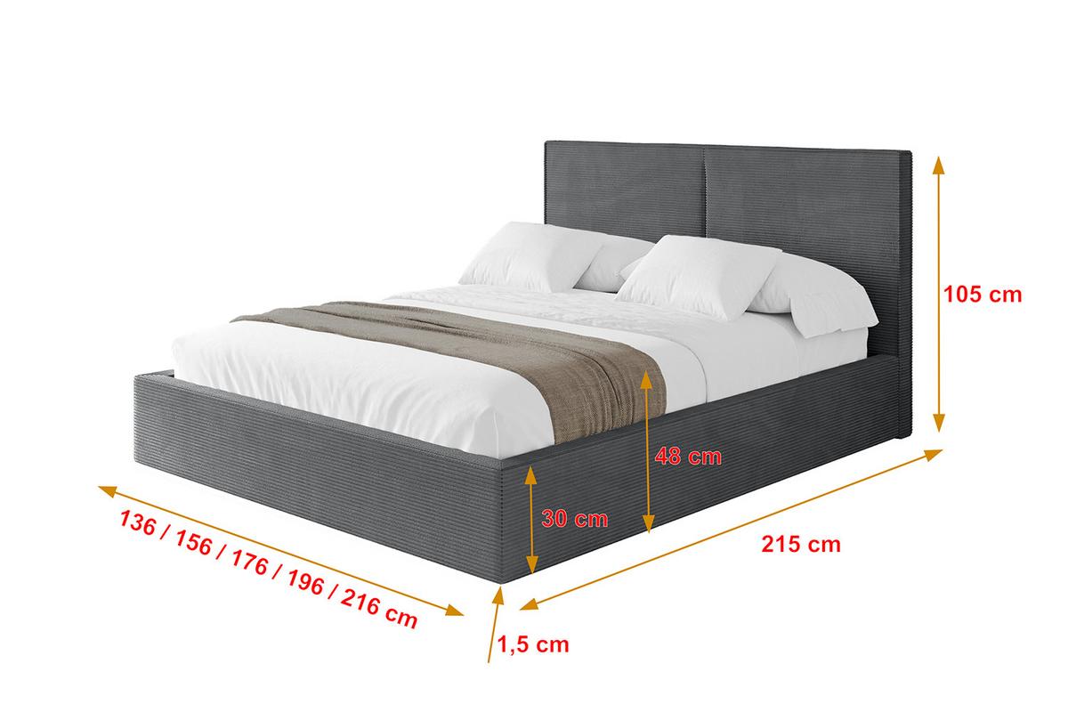 POLSTERBETT mit Bettkasten und Lattenrost, Boxbett ohne Matratze - VANTO 180x200 Dunkelgrau - Anthrazit, Holzwerkstoff/Textil (180/200cm) - ALTDECOR