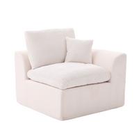 SESSEL Cord-Sofa mit Federkern-Polsterung und Kissen, Montagefrei - Beige, Textil (101/84/102cm) - Urban Meuble