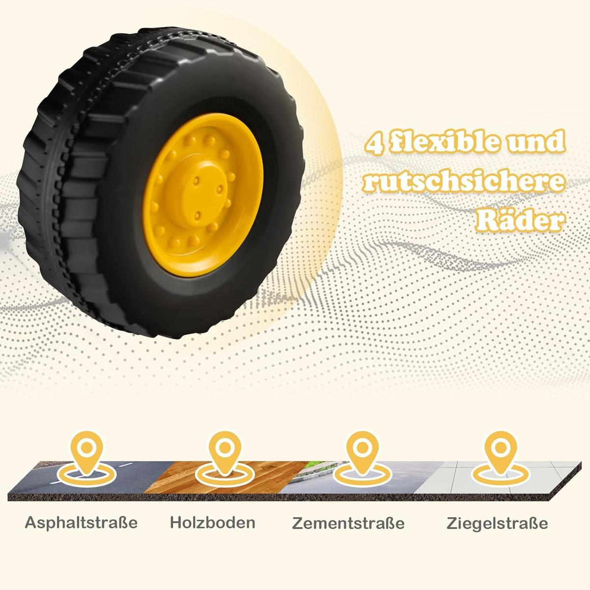 SITZBAGGER Kinder Gelb - Gelb, Kunststoff (88/49/30cm) - COSTWAY