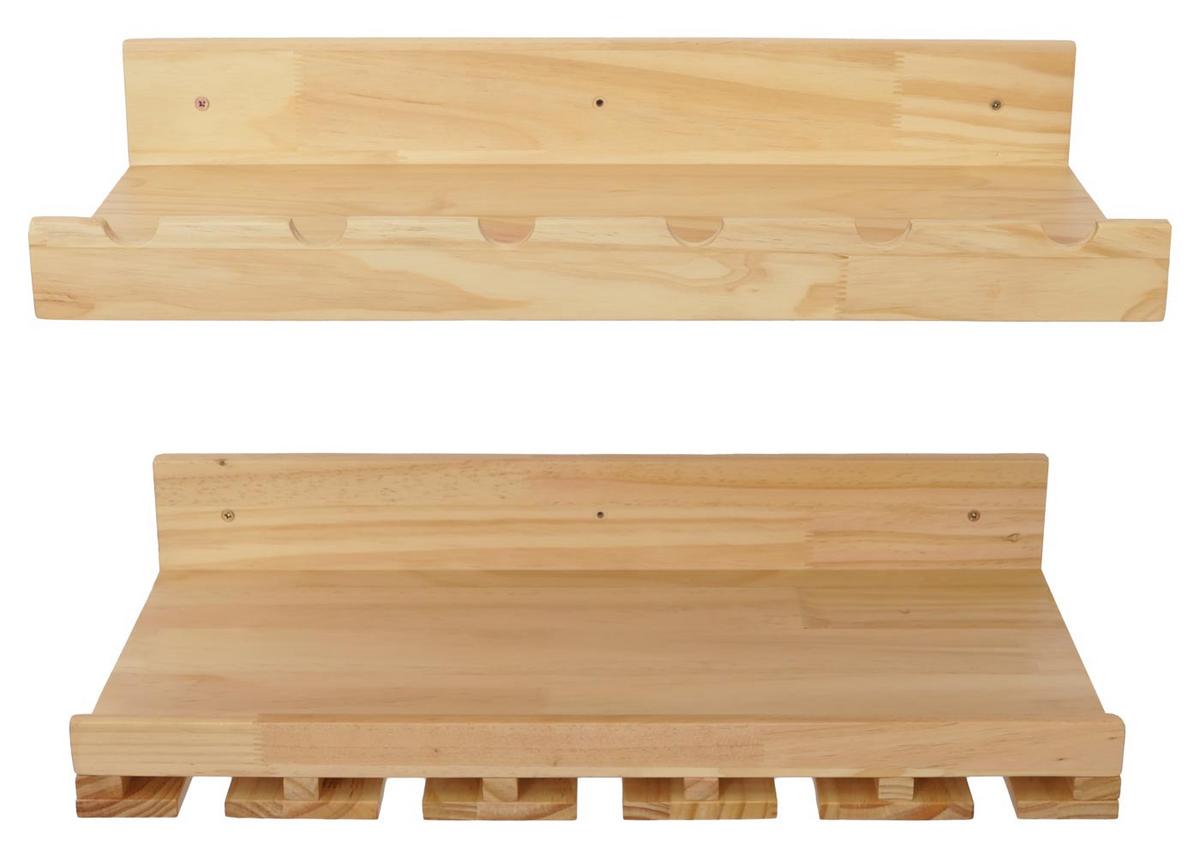 WEINREGAL Hellbraun 2er-Set-Set - Hellbraun, Holz (61/12/28cm) - MCW