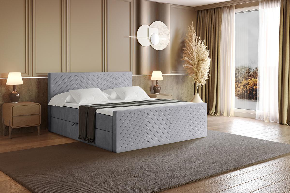 BOXBETT mit Matratze und Lattenrost - VEXA-Z - 120x200 - Grau Monolith - Grau, Holzwerkstoff (120/200cm) - ALTDECOR