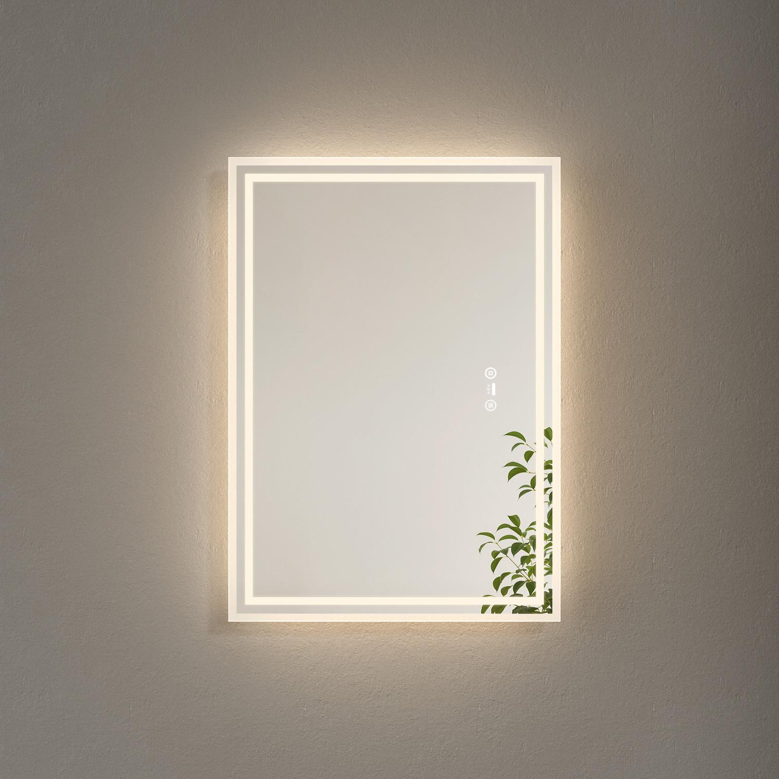 BADSPIEGEL mit Beleuchtung mit Bewegungssensor, 70/50/3,5 cm - Transparent, Glas (70/50/3.5cm) - EMKE
