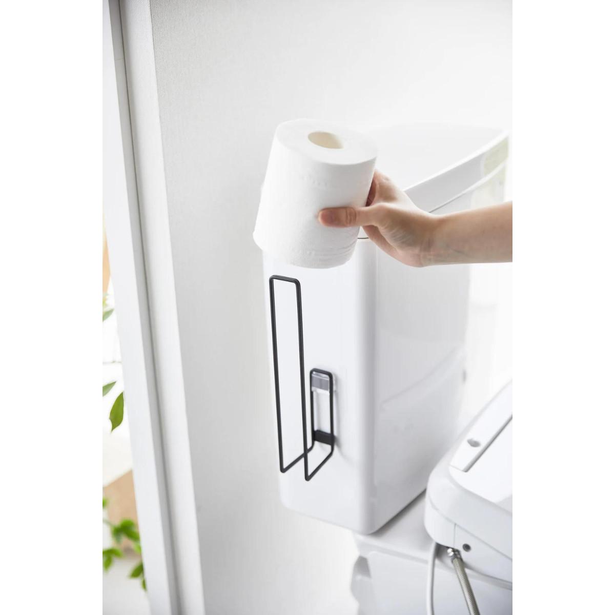 TOILETTENPAPIERHALTER mit Saugnapf – H25 cm - Schwarz, Kunststoff (7.7/25/12cm) - Yamazaki