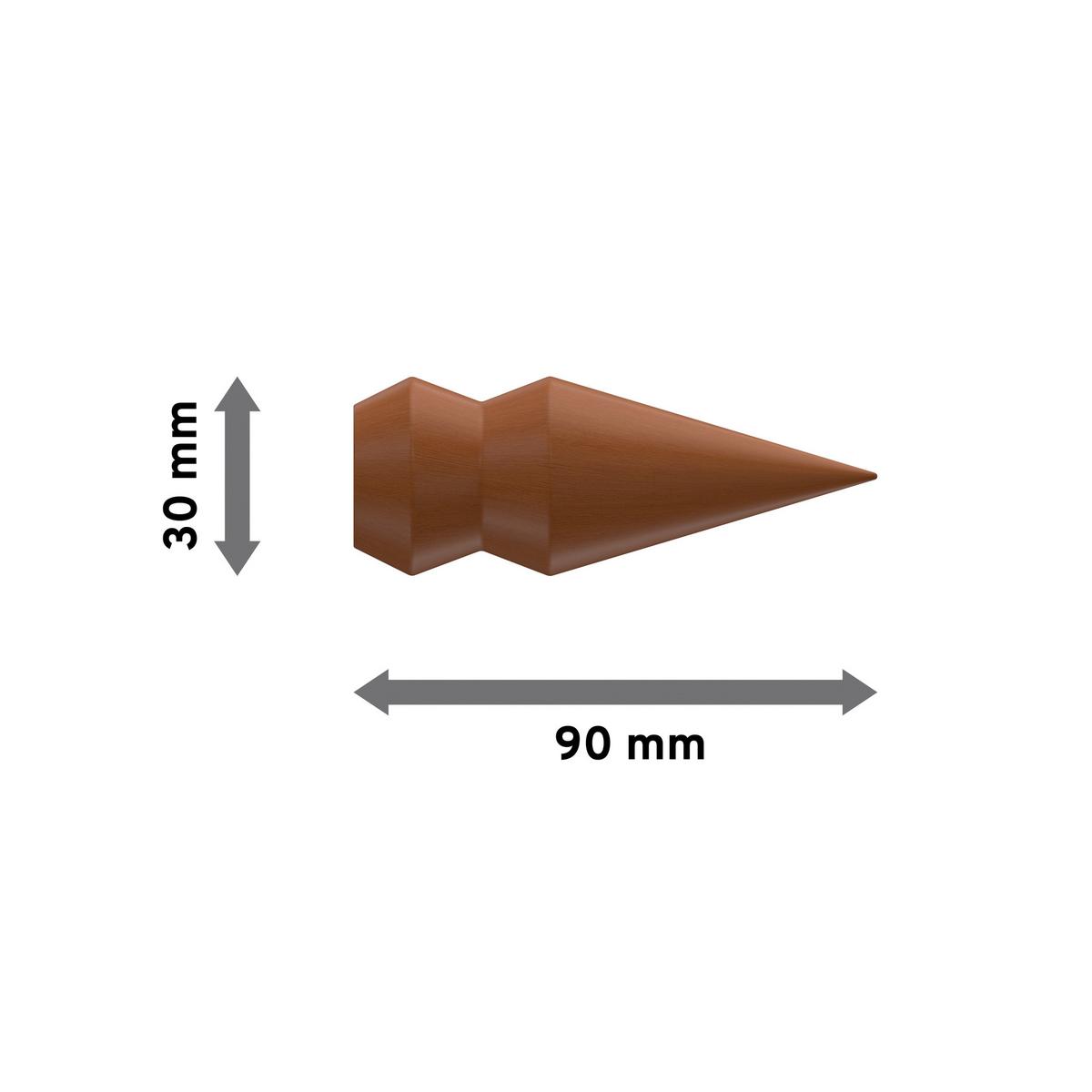 ENDSTÜCKE FÜR GARDINENSTANGEN 16 mm Ø, Doman Kirschbaum, Packung 2 Stück - Kirschbaumfarben, Holz (9/3/3cm) - INTERDECO