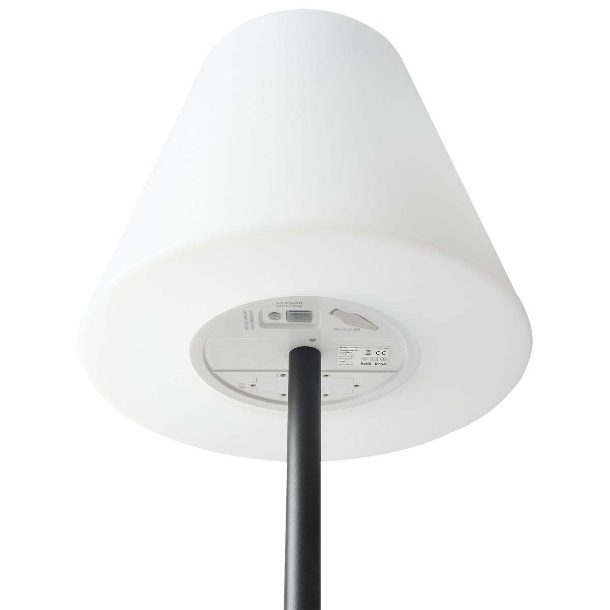 LED-STEHLEUCHTE Weiß/Schwarz Fonesca - Schwarz/Weiß, Kunststoff (30/30/150cm) - Beliani