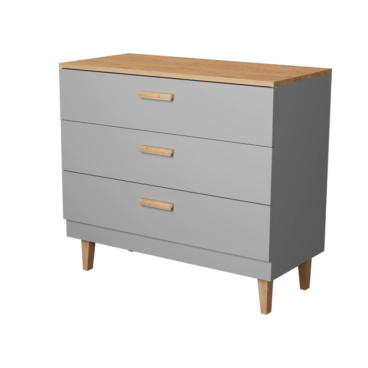 KOMMODE Denver Grau - Grau, Holzwerkstoff (100/90/47cm) - Petits-meubles