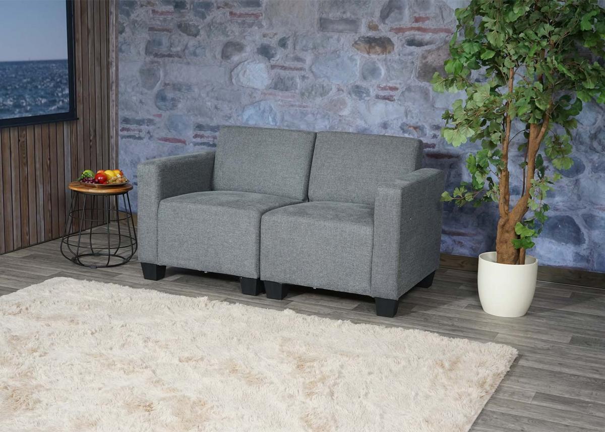 2-SITZER SOFA COUCH MODULAR Grau - Grau, Textil (136/76/72cm) - MCW