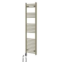 HANDTUCHHEIZKÖRPER elektrisch 500 x 1500 mm Beige Badheizkörper gebogen mit Seitenanschluss mit Heizstab 600W - Beige, Metall (50/150/3cm) - LuxeBath