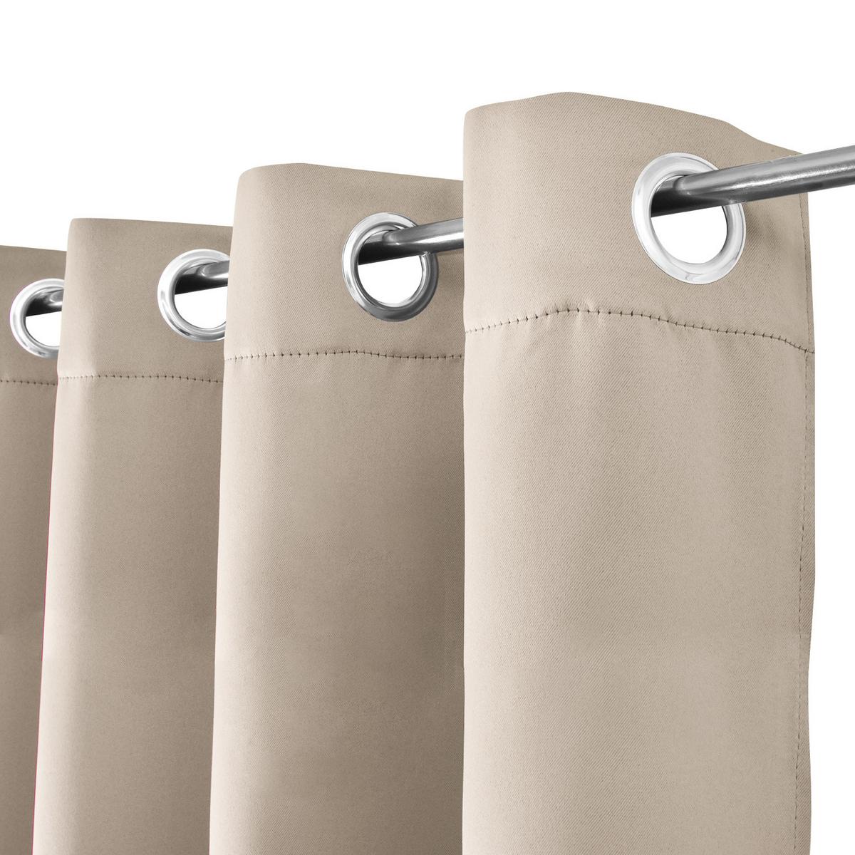 VORHANG Amelie BO mit Öse 140x245cm Creme (2tlg) - Creme, Textil (140/245/1cm) - Beautissu 