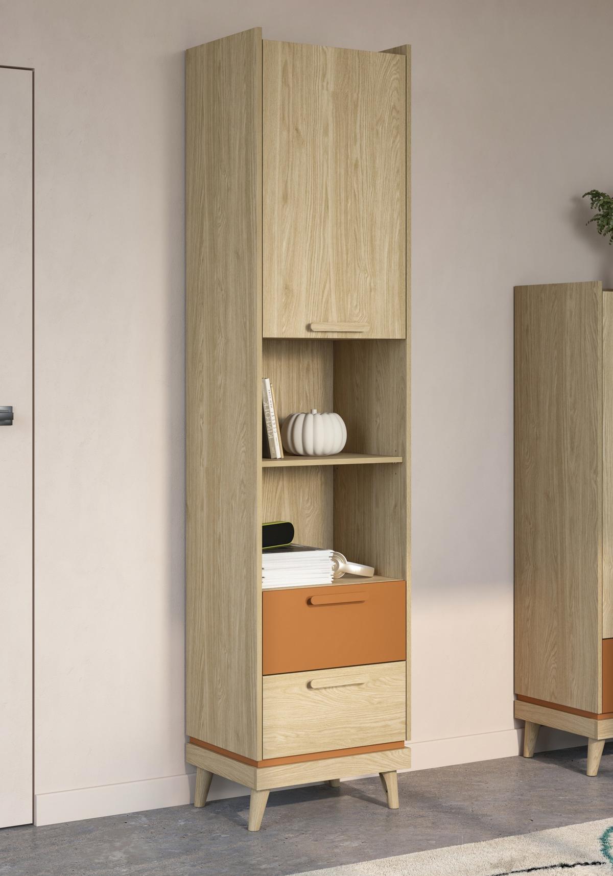 BÜCHERREGAL ACARA 50x40x215 cm, Regal Eichefarben - Eichefarben, Holzwerkstoff (50/215/40cm) - MASSENO