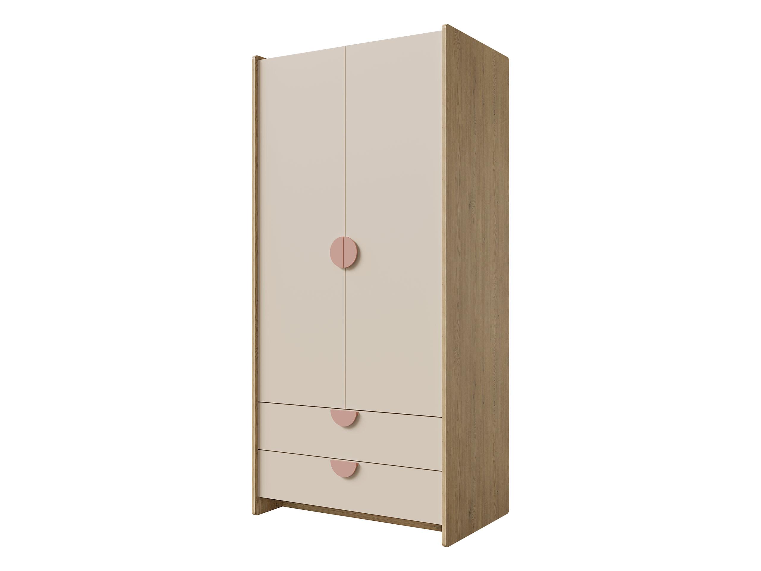 KINDERKLEIDERSCHRANK Lexi 2D2S 02 - Eichefarben/Rosa, Holzwerkstoff/Kunststoff (84/198/60cm) - MIRJAN24