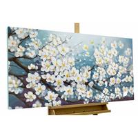 ÖLGEMÄLDE 140/70 cm - Blau/Weiß, Holz/Textil (140/70cm) - KUNSTLOFT