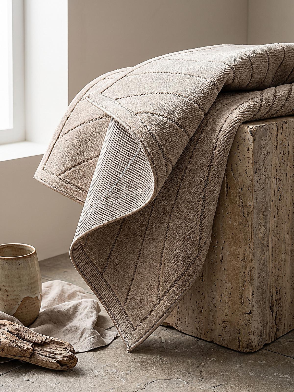 TEPPICH Outdoor, Fußbodenheizung-geeignet, mit Blattmotiv, aus Polypropylen, ENGADIN in Beige, 160 x 230 cm - Beige, Textil (160/230cm) - KADIMA DESIGN