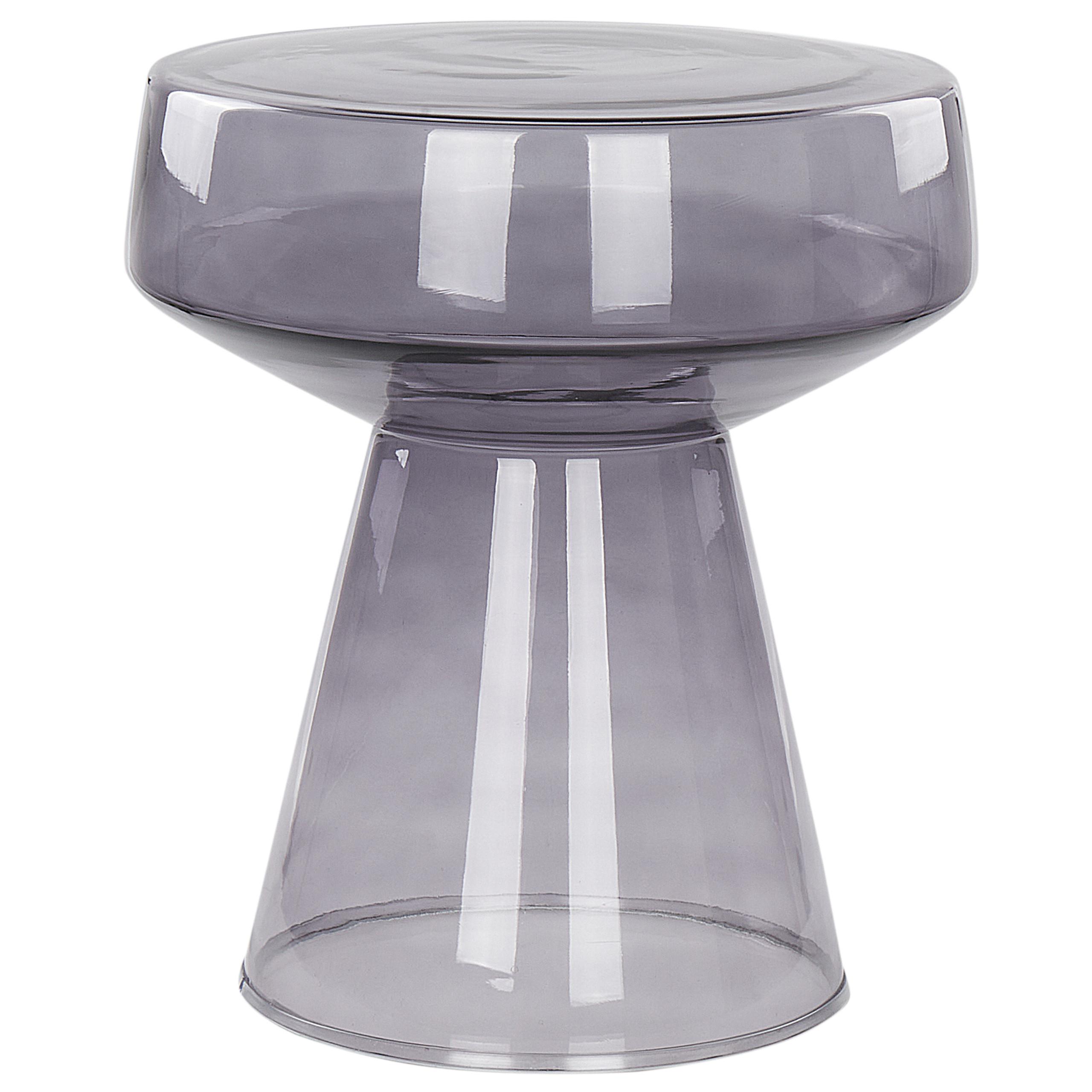 BEISTELLTISCH Rauchglas grau rund 37 cm Laguna - Grau, Glas (37/37/43cm) - Beliani
